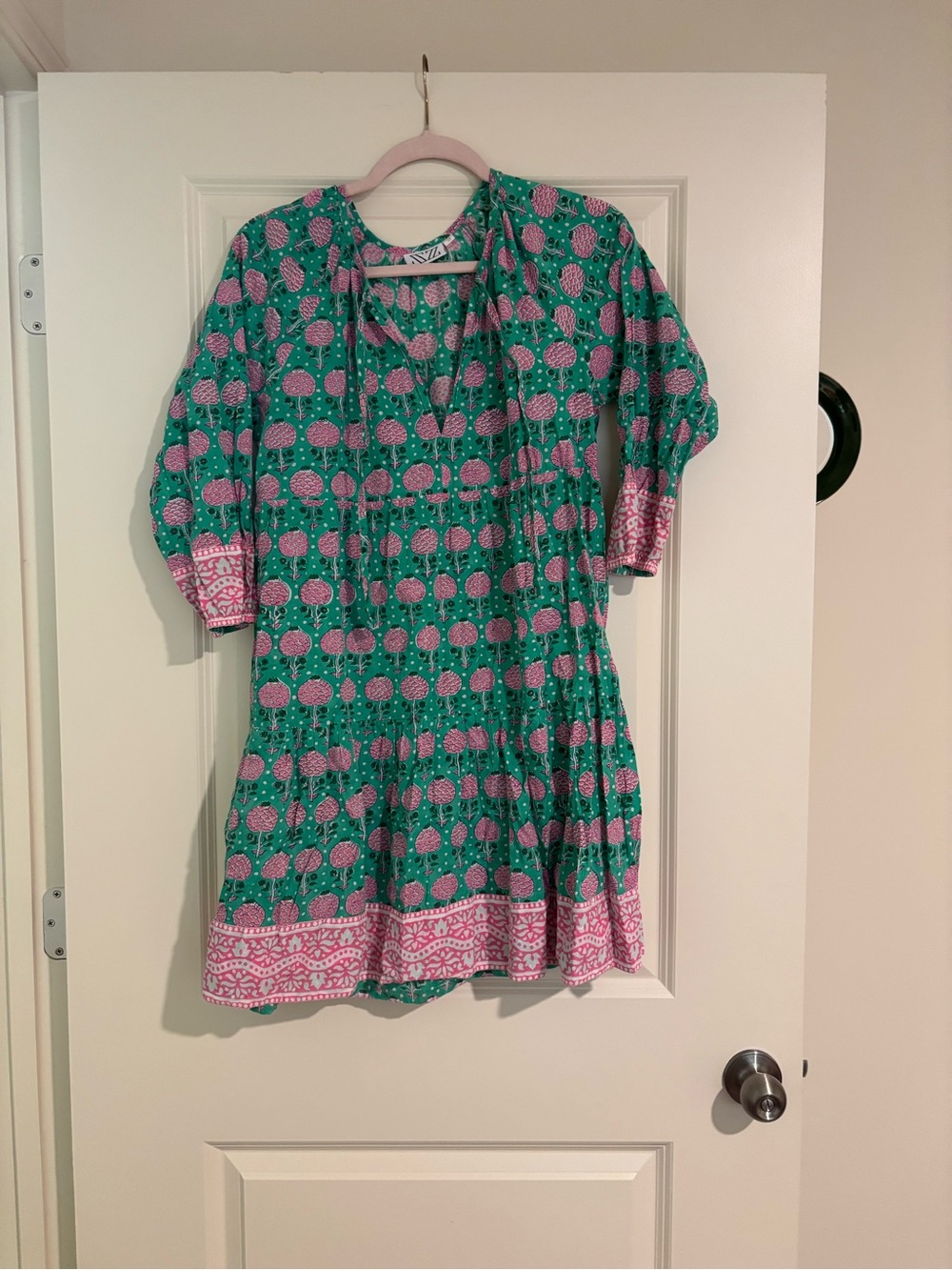 SZ Blockprints tiered mini dress size M NWOT